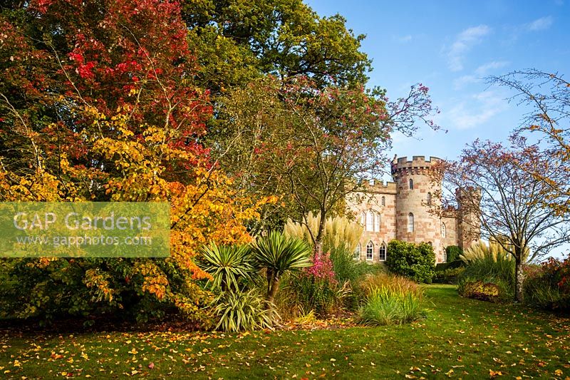 Autumn colour at Cholmondeley Castle gardens, Cheshire