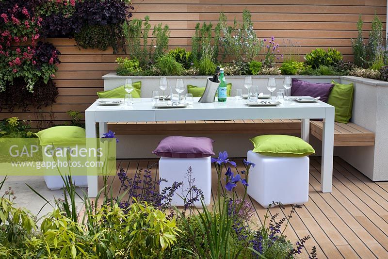 Dining area in the Sociability garden at BBC Gardener's World Live 2015