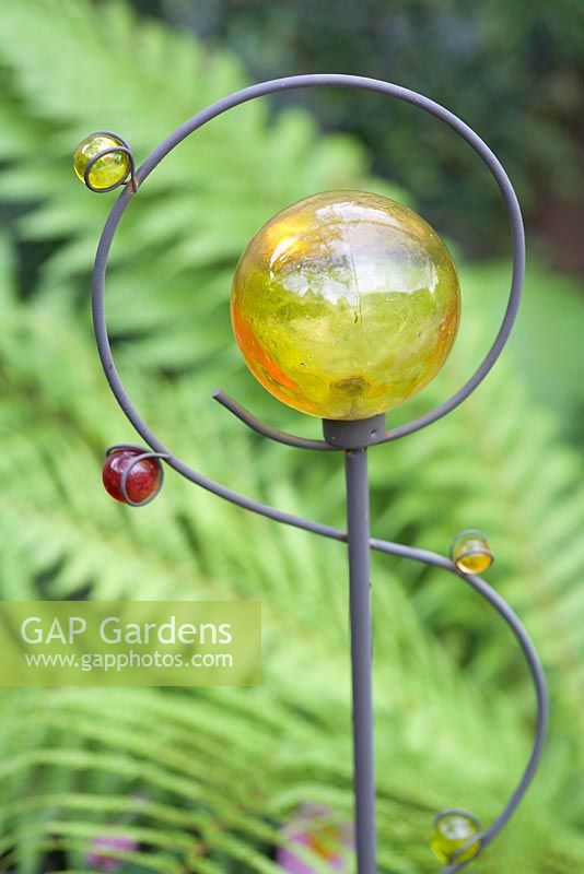 Coloured glass ball ornament