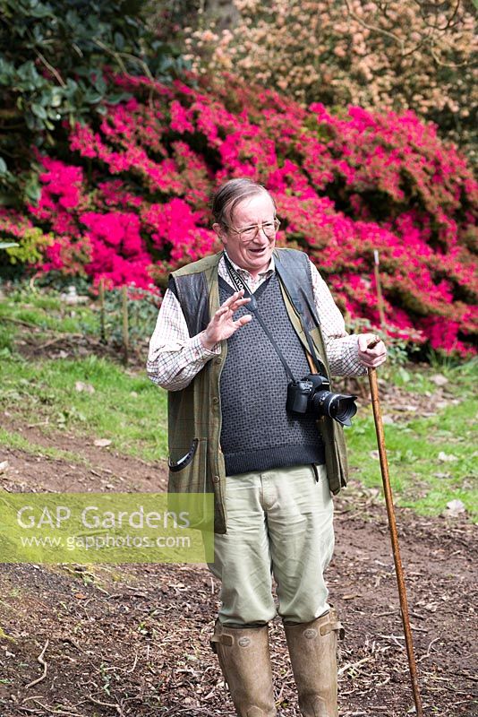 Charles Williams giving a tour of Caerhays Castle garden