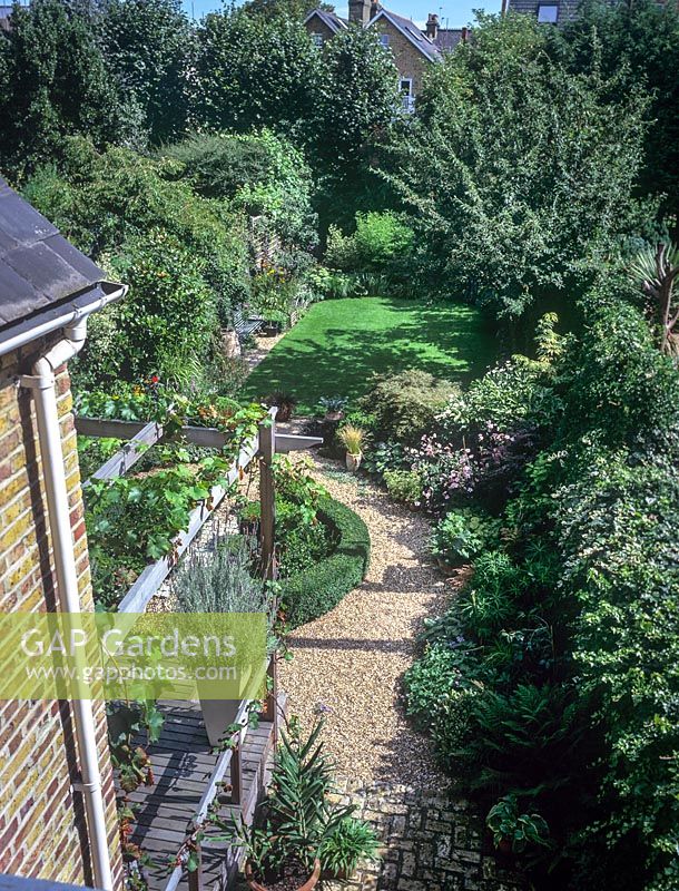 Sequence from an overhead fixed position showing the progression of sunlight and shade as it moves around the garden during the day. Position 2