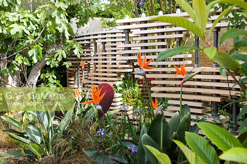 RHS Chelsea Flower Show 2011 Chris Beardshaw Bradstone Fusion Garden louvred screen fence