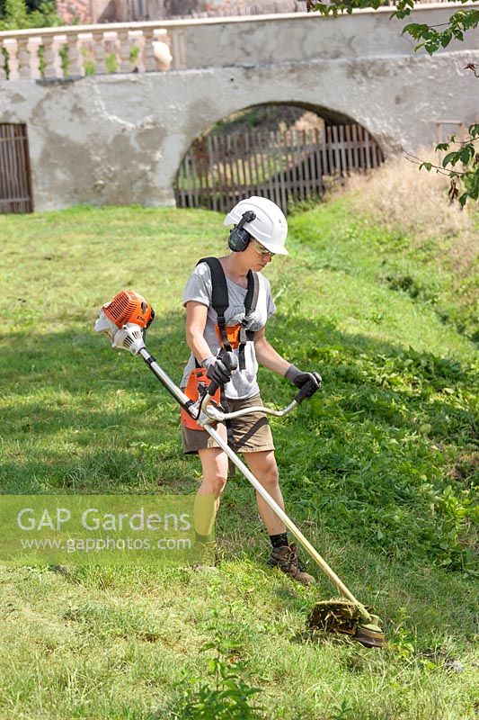 Gardener maintaining the garden