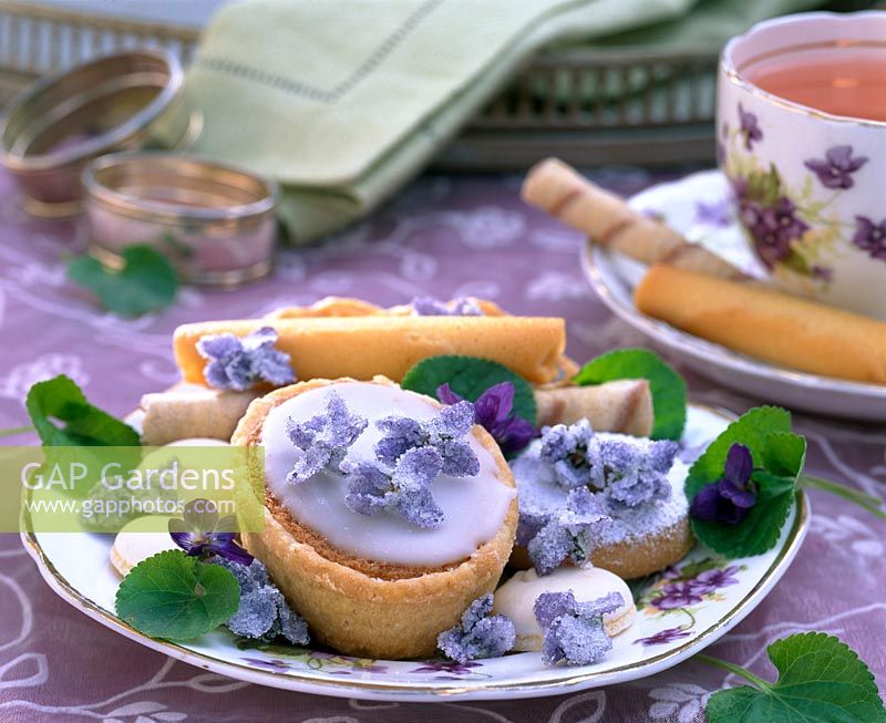 Pastry with Viola odorata ( Sweet Violet )