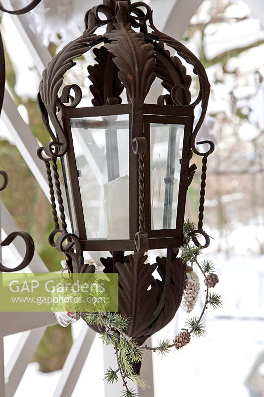 Lantern with Christmas decoration