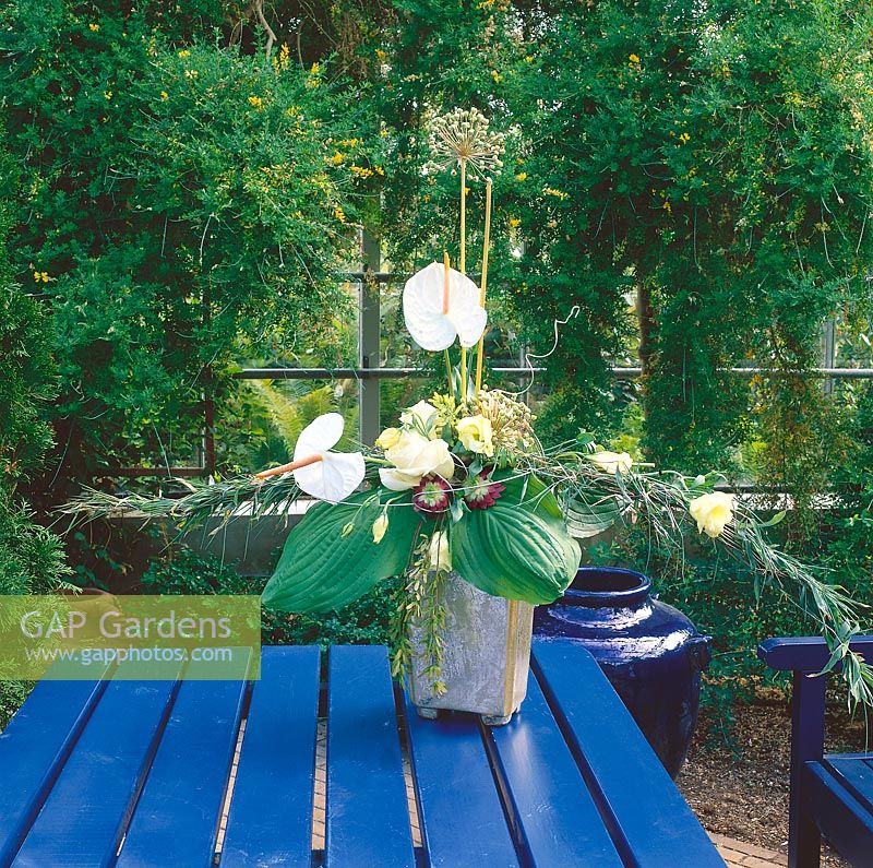 Bukett / Gesteck / Blumenstrauß mit Anthurium