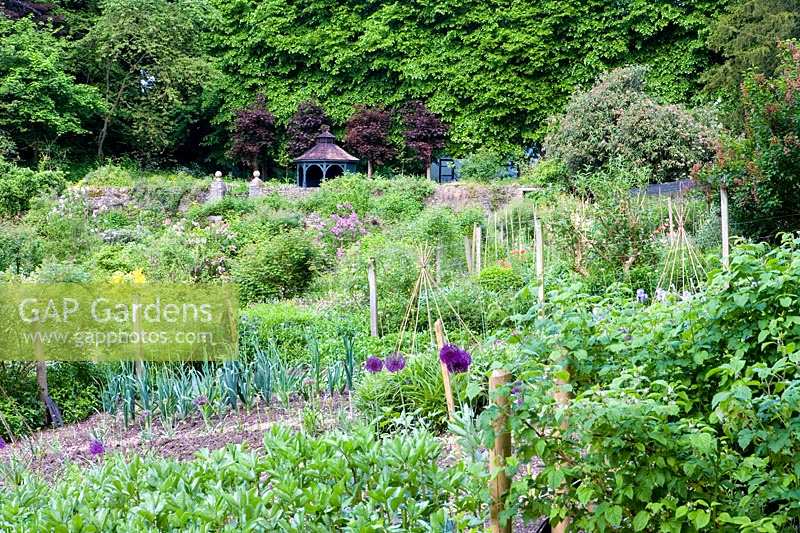 Cerney House Gardens, Gloucestershire, UK. ( Sir Michael and Lady Angus ) Walled kitchen garden