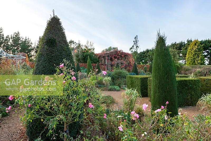 East Ruston Old Vicarage Gardens, Norfolk, Winter ( Alan Gray and Graham Robeson ). The rose garden