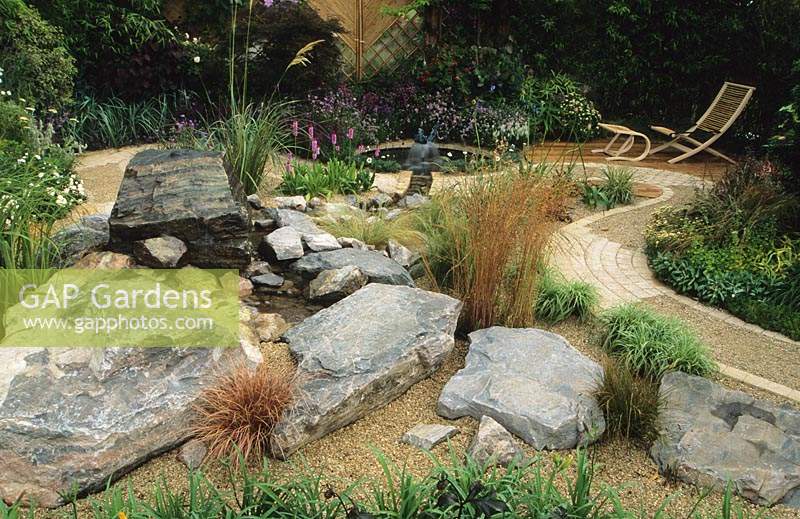 Feng Shui garden Design Pamela Woods Rock and gravel garden with meandering path