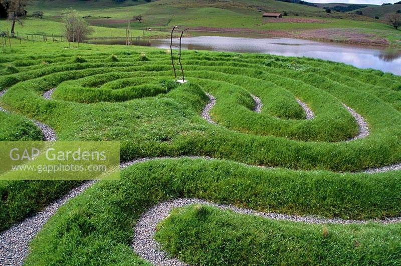 Gap Gardens Petaluma California Turf Labyrinth By Alex Champion