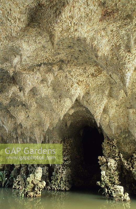 Painshill Surrey Picturesque landscape garden Grotto Quartz crystals