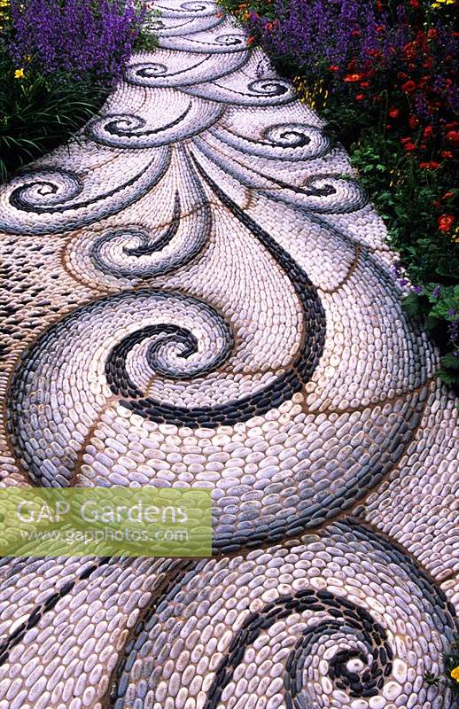 Chelsea FS 2004 pebble mosaic path by Maggie Howarth