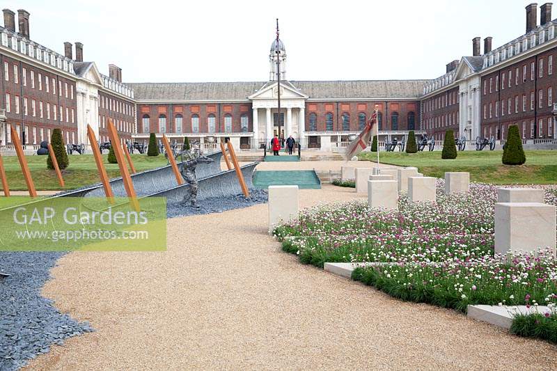 D-Day 75 Garden at The Royal Hospital Chelsea to celebrate 75th anniversary of the 1944 D-Day Landing - Chelsea Flower Show 2019 RHS