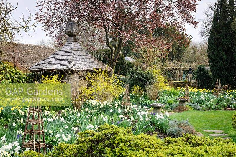 The Summer House in The Cottage Garden, Highgrove March 2019.