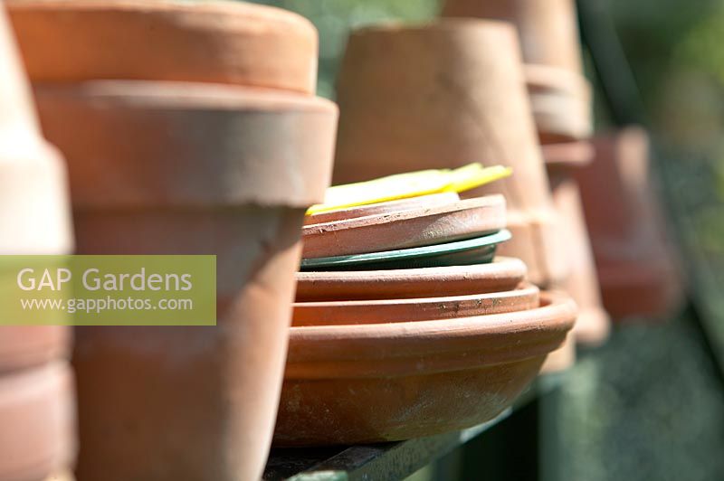 Stack of terracotta pots