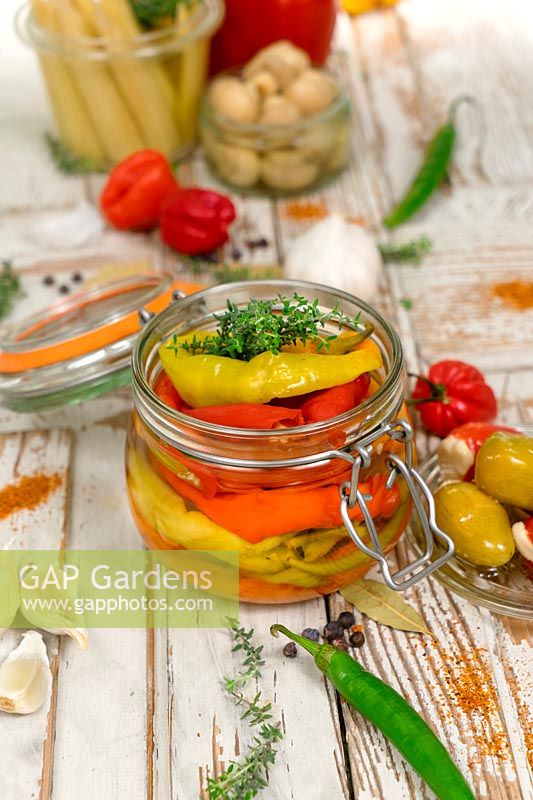 Pickled vegetables with Capsicum annuum