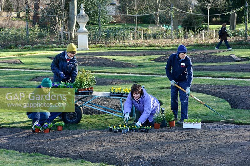 Gardeners at Chiswick House and Gardens, February.