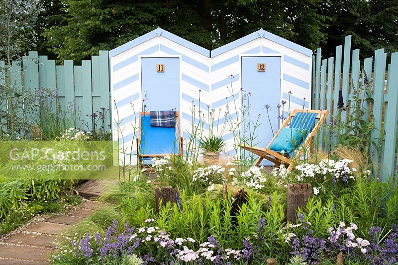Seaside Inspired show garden: 'By The Sea' at RHS Hampton Court Palace Show 2017, July
