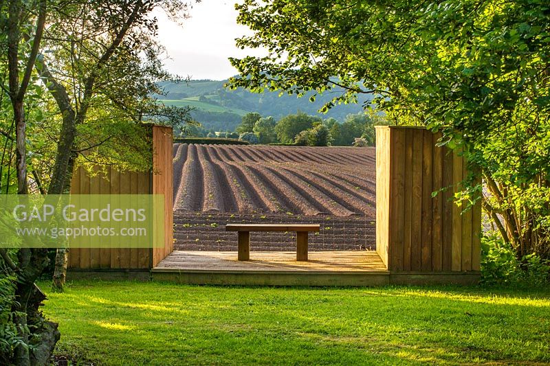 Bridie's lightbox with view to open farmland - Borrowed landscape