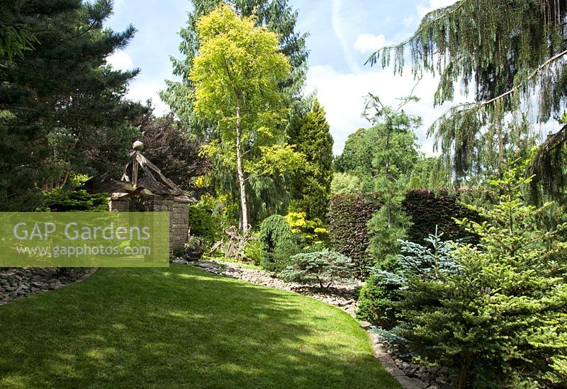 The Pinetum at York Gate Garden, Leeds, Yorkshire, UK. 