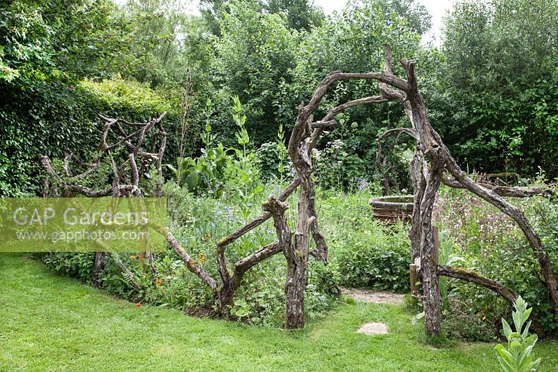 Entrance to the 'Herbs for Healing Garden' by  Davina Wynne-Jones, at Barnsley House, Cirencester, UK.  