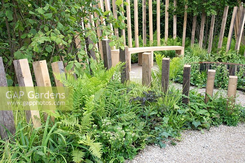 'Calm in Chaos' garden. Designed by Max Harriman, RHS Tatton Park Flower Show, 2018.