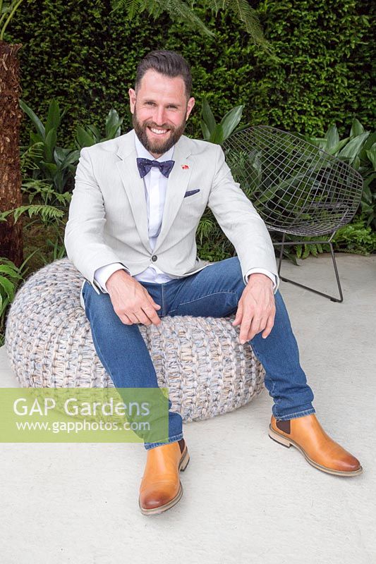 Stuart Charles Towner designer of Cornwall Garden - Sponsor: VTB Capital - RHS Chelsea Flower Show 2018