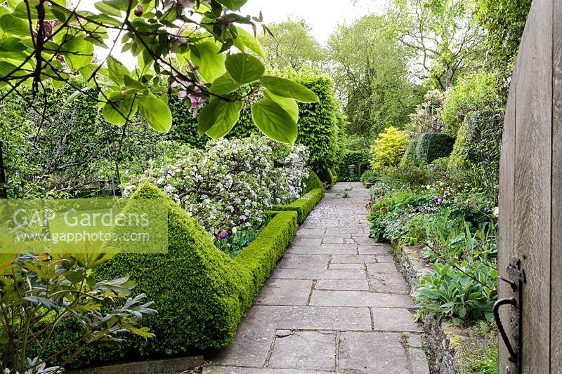 Formal gardens at Watcombe, Somerset, UK.