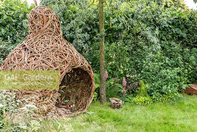 Willow Pear Pod by Ellen Mulcrone - The Family Garden, RHS Hampton Court Palace Flower Show, 2018. 