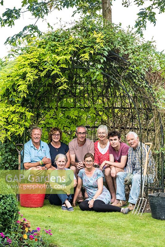 A team effort. Adam and Heidi Vetere, their son Luke, and respective parents with partners, who all helped create this lovely garden.