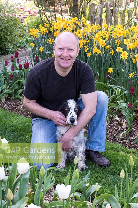 Rob Turner with his elderly spaniel