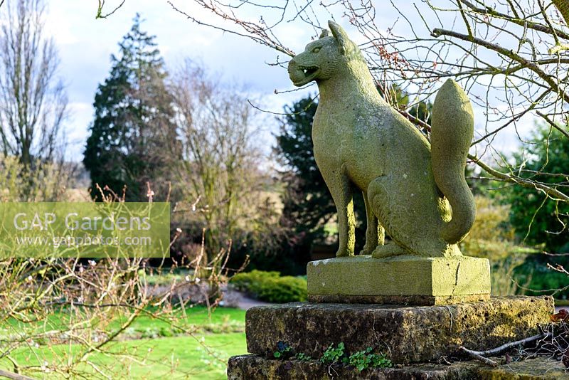 Stone animals at Hodsock Priory, Blyth, Nottinghamshire