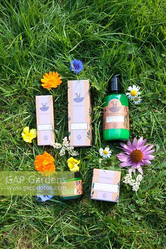 Organic cosmetics made and sold to consumers by Herbfarmacy, Eardisley, Herefordshire, UK. 