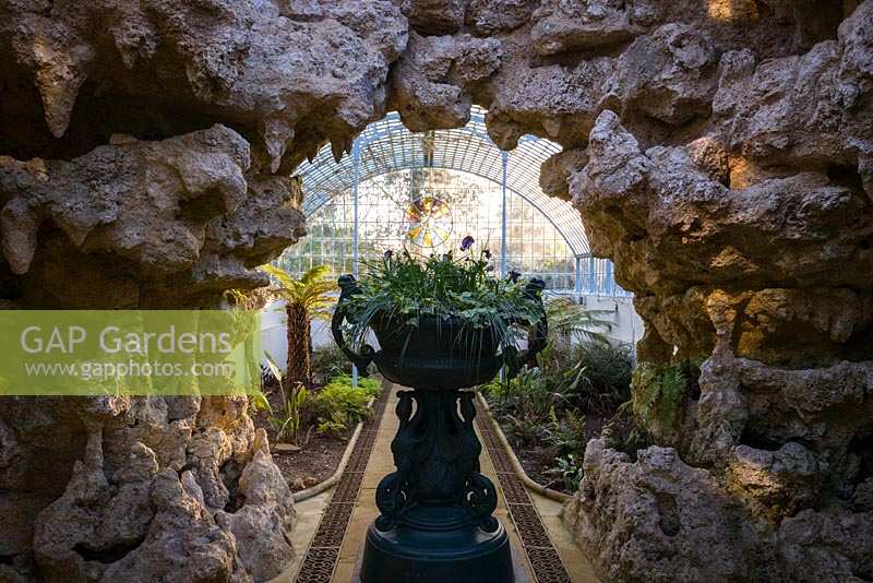 Inside grotto and fernery 
