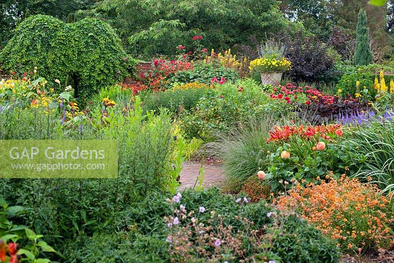 The Llanhydrock garden at Wollerton Old Hall, Shropshire, UK. 