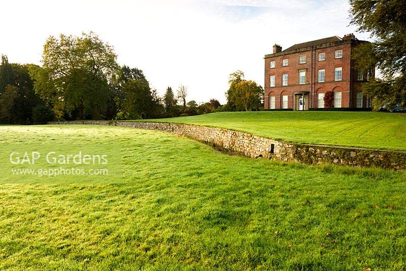 Llanover House, surrounded by parkland and trees. Monmouthshire, UK.
