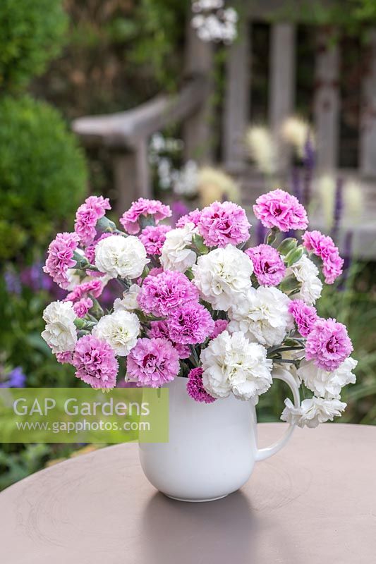 An arrangement of spray carnations.