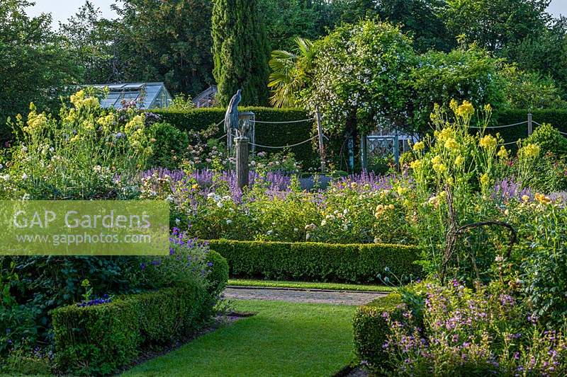 Formal rose garden at Borde Hill, West Sussex, UK