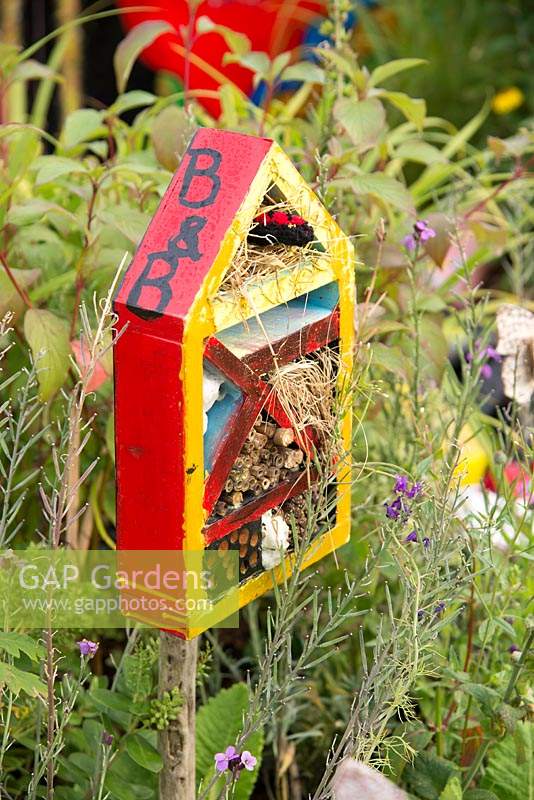 Insect bug box or hotel for overwintering bugs  