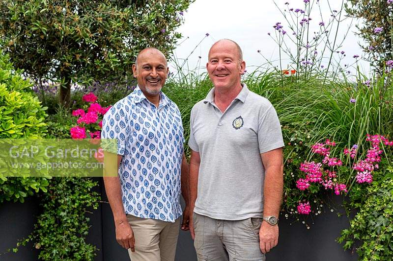 Manoj Malde, garden designer - left - and Clive Gillmor from Couture Gardens.