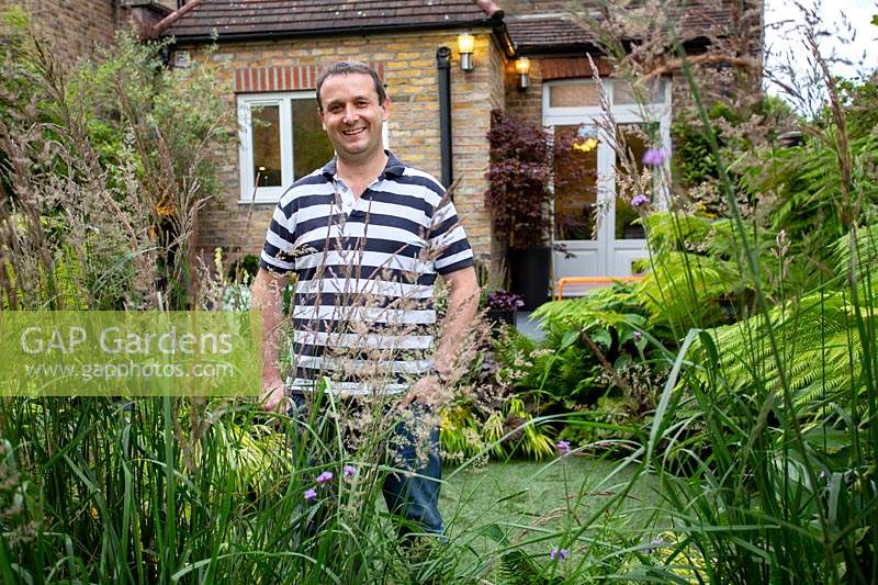 Justin Edwards in his green oasis garden in West London.