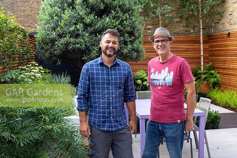 Small contemporary London garden with designers Douglas Vieira and Nick Gough