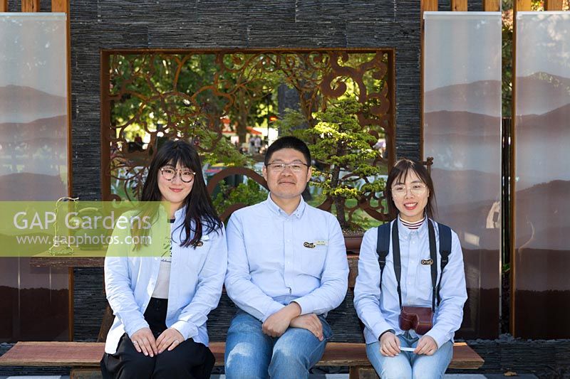 From left to right, Joy Wang Junior Designer, Nathan Wong  Horticuluralist, Cherry Mao Procurement officer,