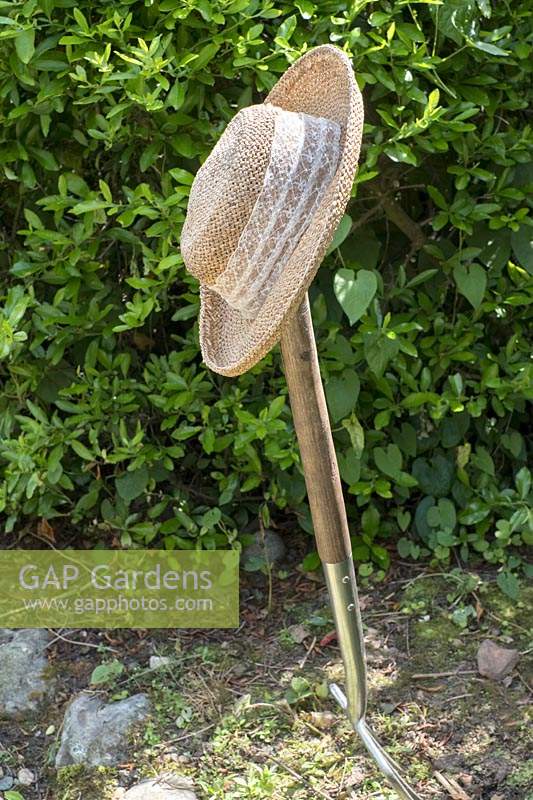 Gardeners hat on fork