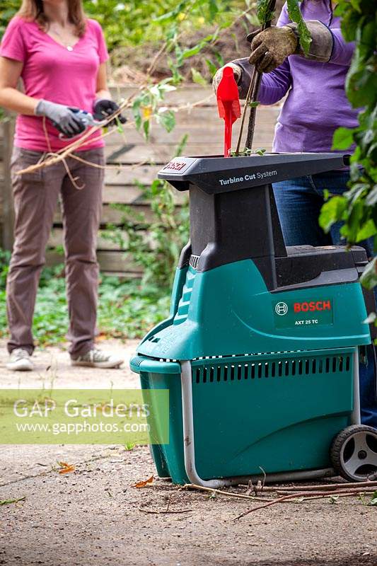 Alternative garden shredding options - electric shredding machine versus or simple secateurs