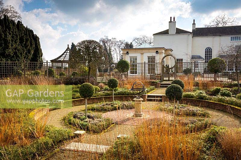 The Sunken Garden at Littlethorpe Manor, Yorkshire, UK. Designed by Eddie Harland.