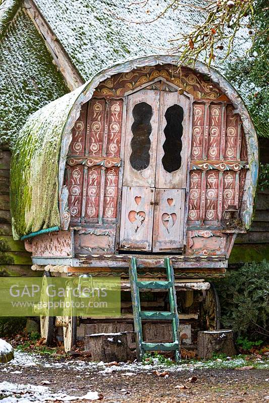 A traditional Gypsy Caravan at Beckley Park, Oxfordshire, UK. 