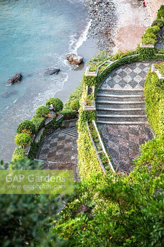 Staircase with typical 'risseau'. Villa Agnelli Levanto, Italy.