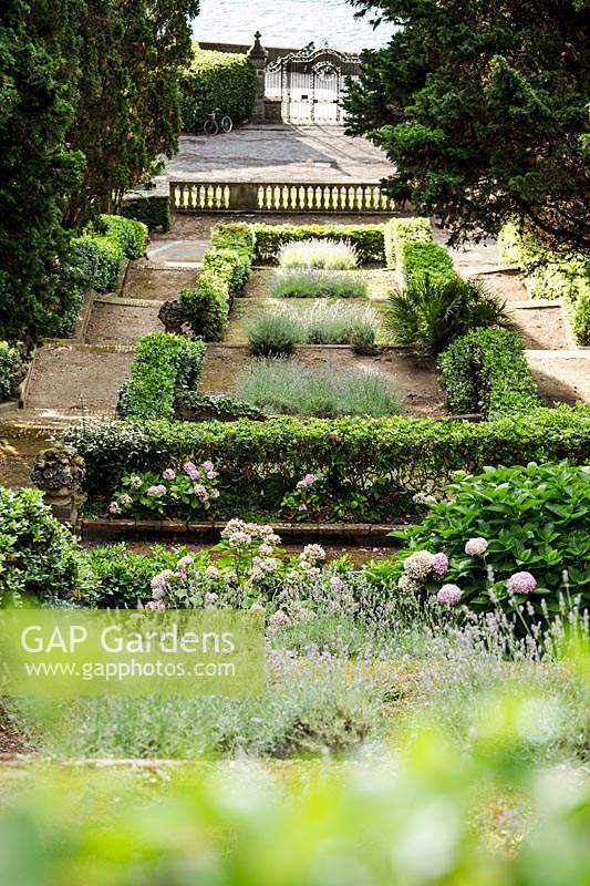 Formal gardens at Villa Agnelli Levanto, Italy. 