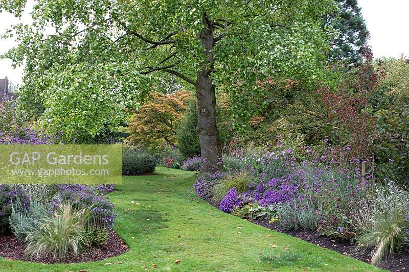 Autumnal borders at Winterbourne Botanic Garden, Birmingham, UK.
